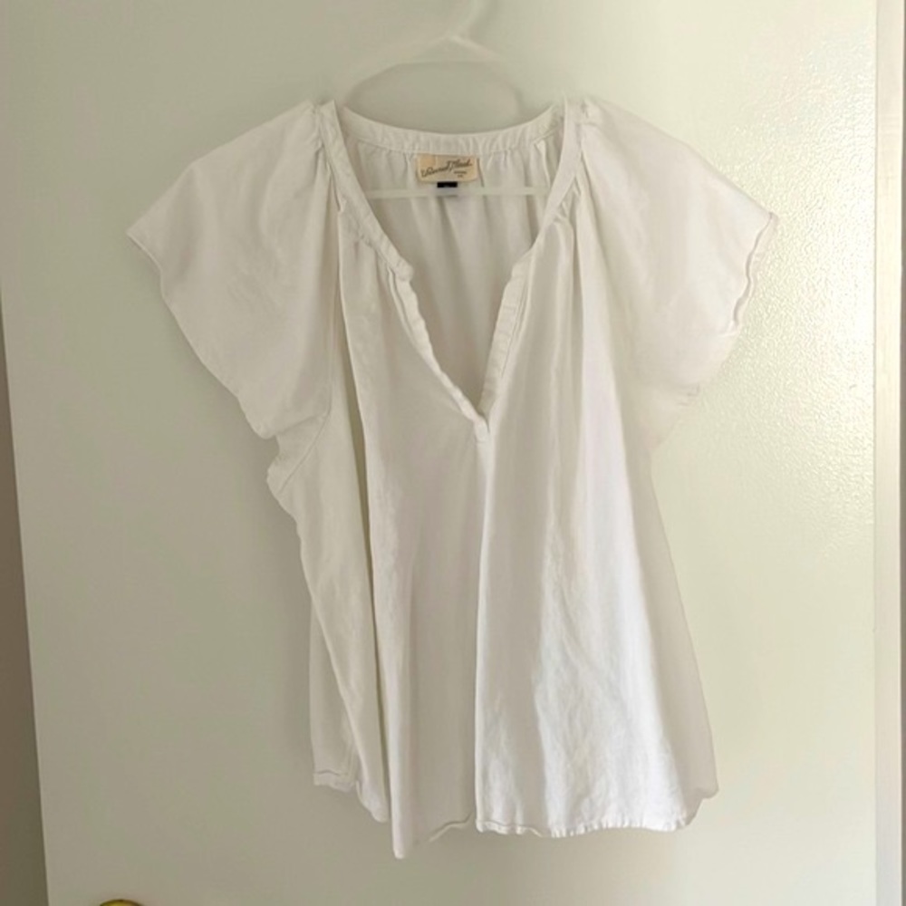 White Target Linen Blouse
